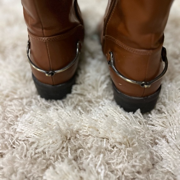 Sammy & Libby camel brown knee high riding boots with spurs - size 8 - Picture 3 of 9